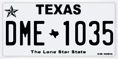 TX license plate DME1035