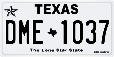 TX license plate DME1037
