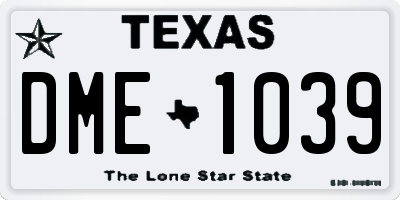 TX license plate DME1039