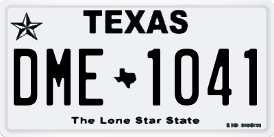 TX license plate DME1041