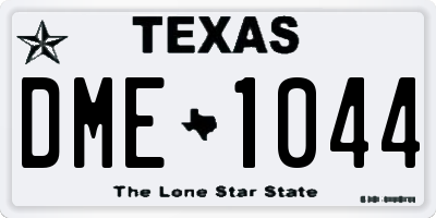 TX license plate DME1044