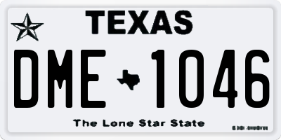 TX license plate DME1046