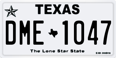 TX license plate DME1047