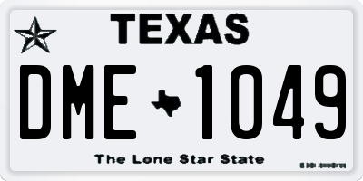 TX license plate DME1049