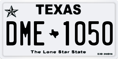 TX license plate DME1050
