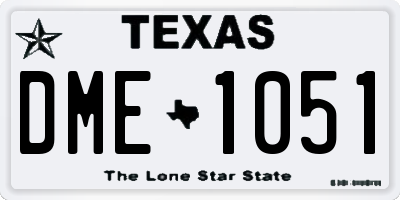TX license plate DME1051