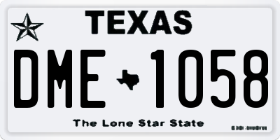 TX license plate DME1058