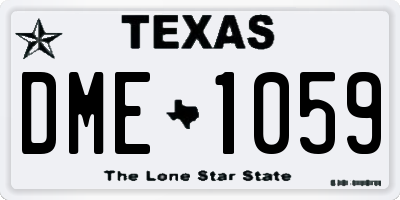 TX license plate DME1059