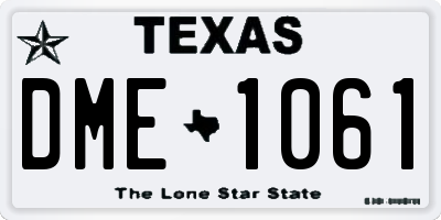 TX license plate DME1061
