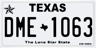 TX license plate DME1063