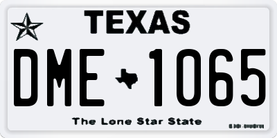 TX license plate DME1065