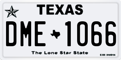 TX license plate DME1066