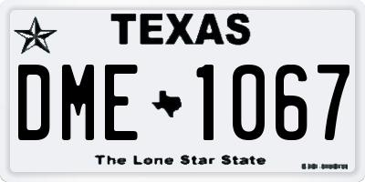 TX license plate DME1067