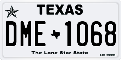 TX license plate DME1068