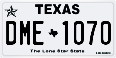 TX license plate DME1070