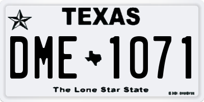 TX license plate DME1071