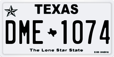 TX license plate DME1074