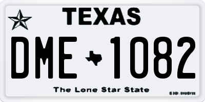 TX license plate DME1082