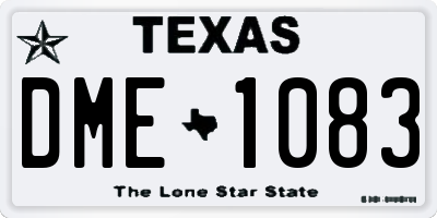 TX license plate DME1083