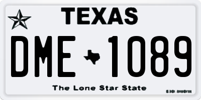 TX license plate DME1089