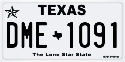 TX license plate DME1091