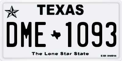 TX license plate DME1093