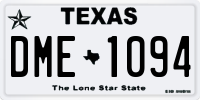 TX license plate DME1094