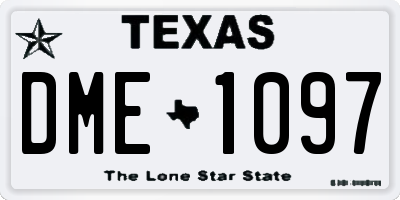TX license plate DME1097