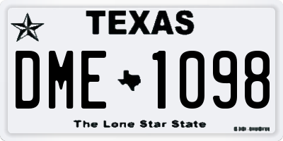 TX license plate DME1098