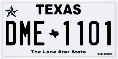 TX license plate DME1101