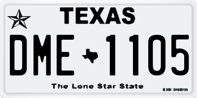 TX license plate DME1105
