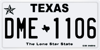 TX license plate DME1106