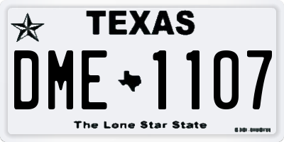TX license plate DME1107