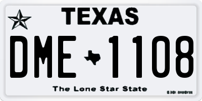 TX license plate DME1108