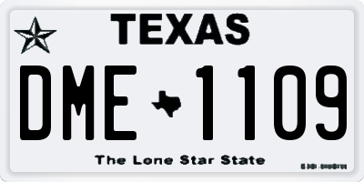 TX license plate DME1109