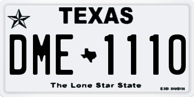 TX license plate DME1110