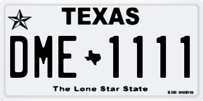 TX license plate DME1111