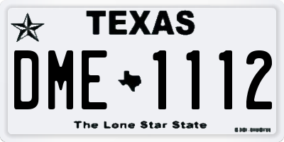 TX license plate DME1112