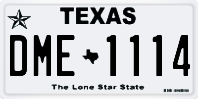 TX license plate DME1114
