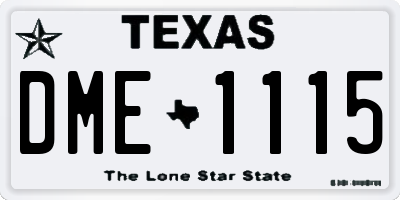 TX license plate DME1115