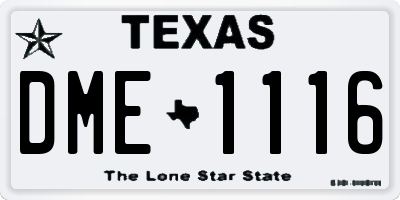 TX license plate DME1116
