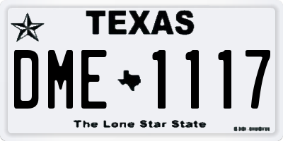 TX license plate DME1117