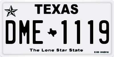 TX license plate DME1119
