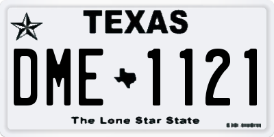 TX license plate DME1121