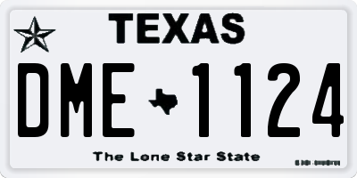 TX license plate DME1124