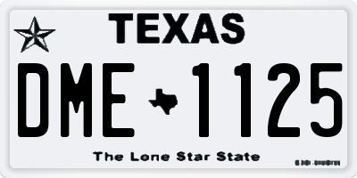 TX license plate DME1125