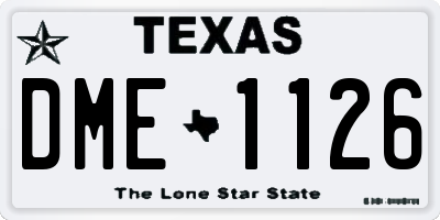 TX license plate DME1126