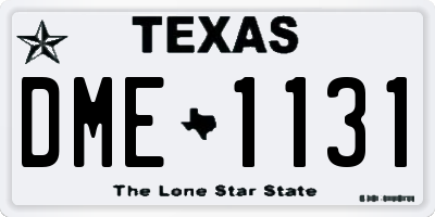 TX license plate DME1131