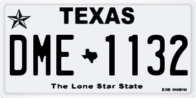 TX license plate DME1132