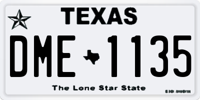 TX license plate DME1135